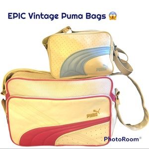 😱 Vintage Puma Purse Bag Set Crossbody Computer Bag Messenger Bag Laptop BARBIE